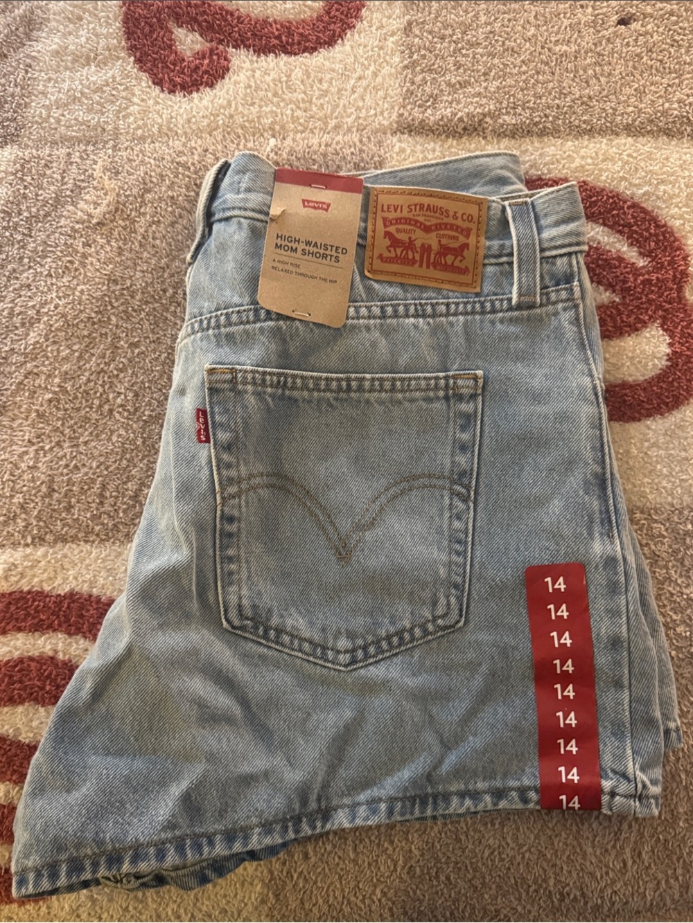 Levi's Light Blue High-Waisted Mom Jean Shorts